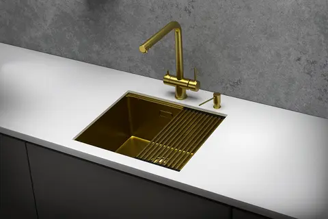 Кухонная мойка Granula KS-5045U (500*445) Золото Сатин